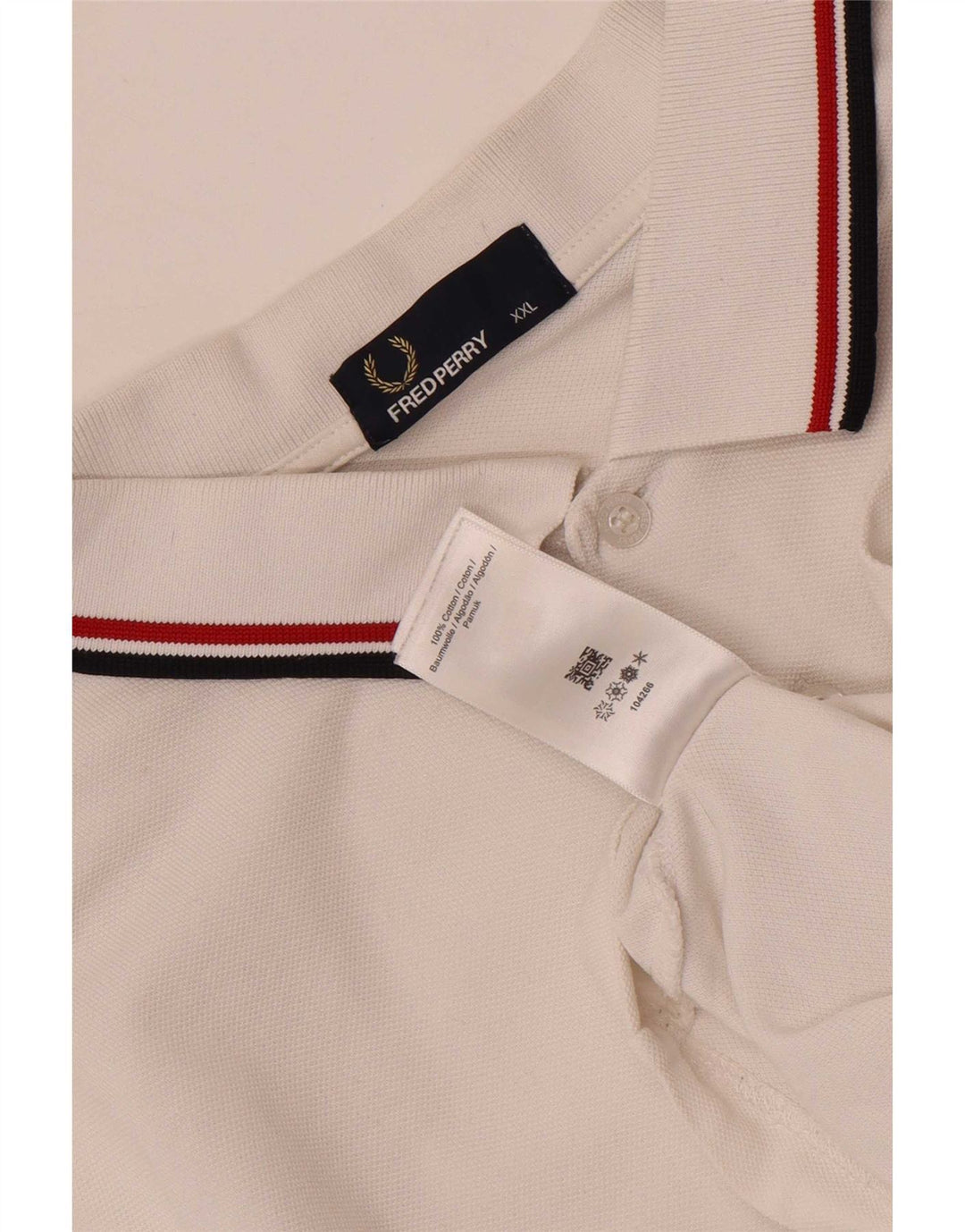 Fred Perry Herre poloskjorte 2XL hvidstribet bomuld