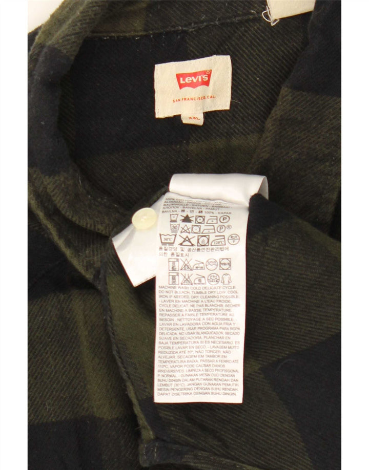 Levi's Herre Flanelskjorte 2XL Khaki Ternet Bomuld