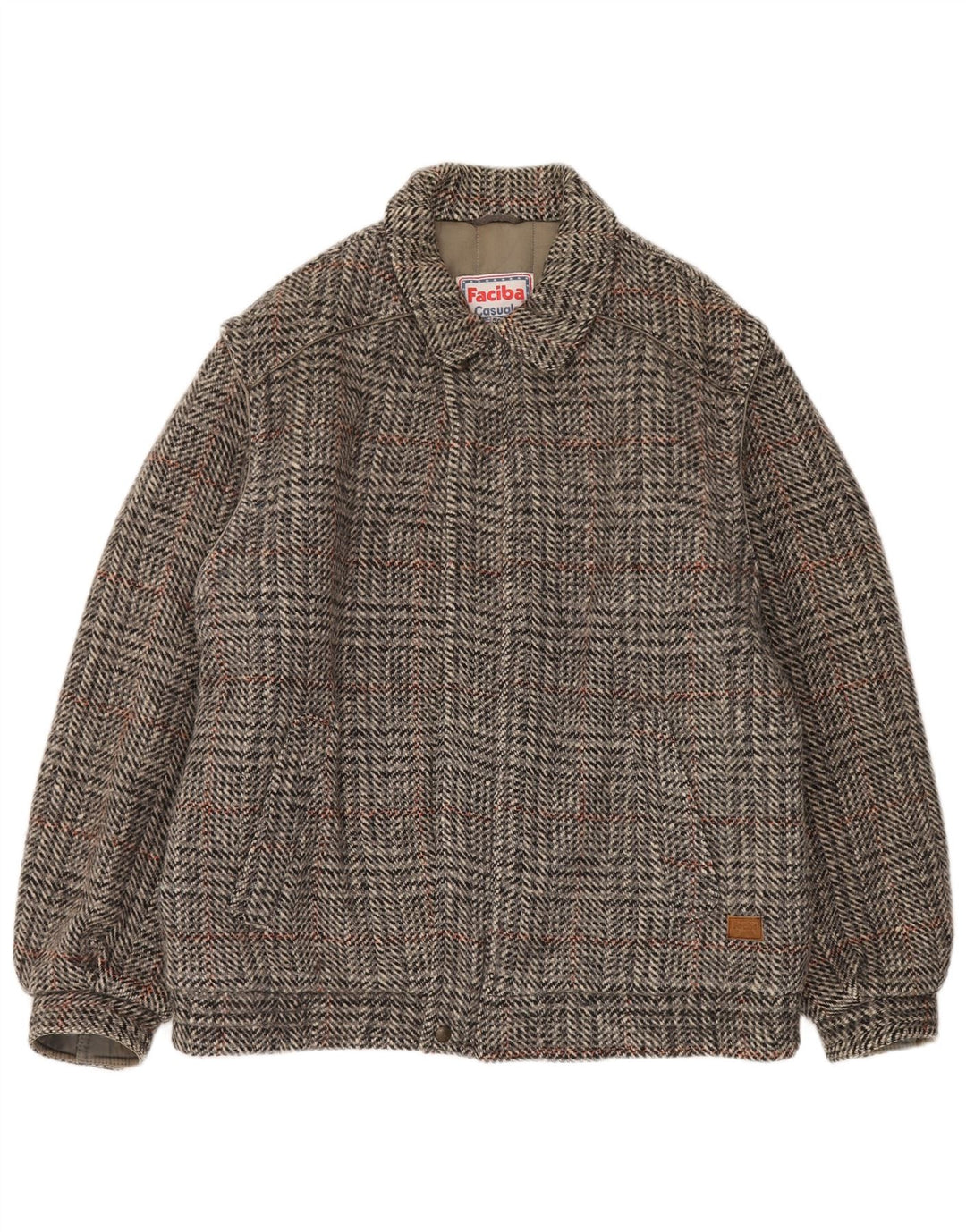 Faciba Ανδρικό μπουφάν Bomber IT 50 Large Grey Check Wool