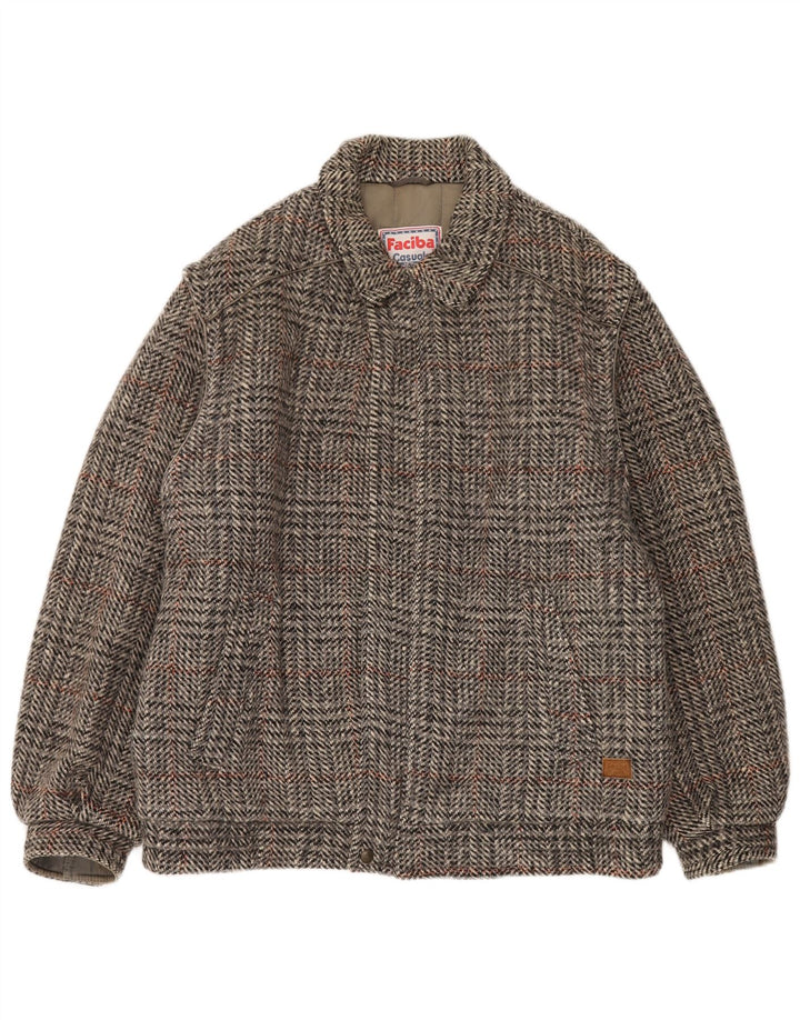 Faciba Ανδρικό μπουφάν Bomber IT 50 Large Grey Check Wool