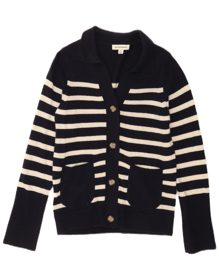 Marks & Spencer Womens Autograph Cardigan Sweater UK 8 Small Navy Blue