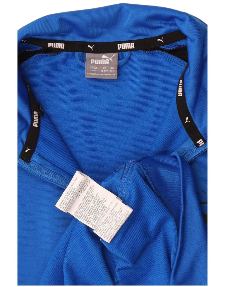 Puma Boys Graphic Tracksuit Top Jacket 13-14 Years Blue Colourblock