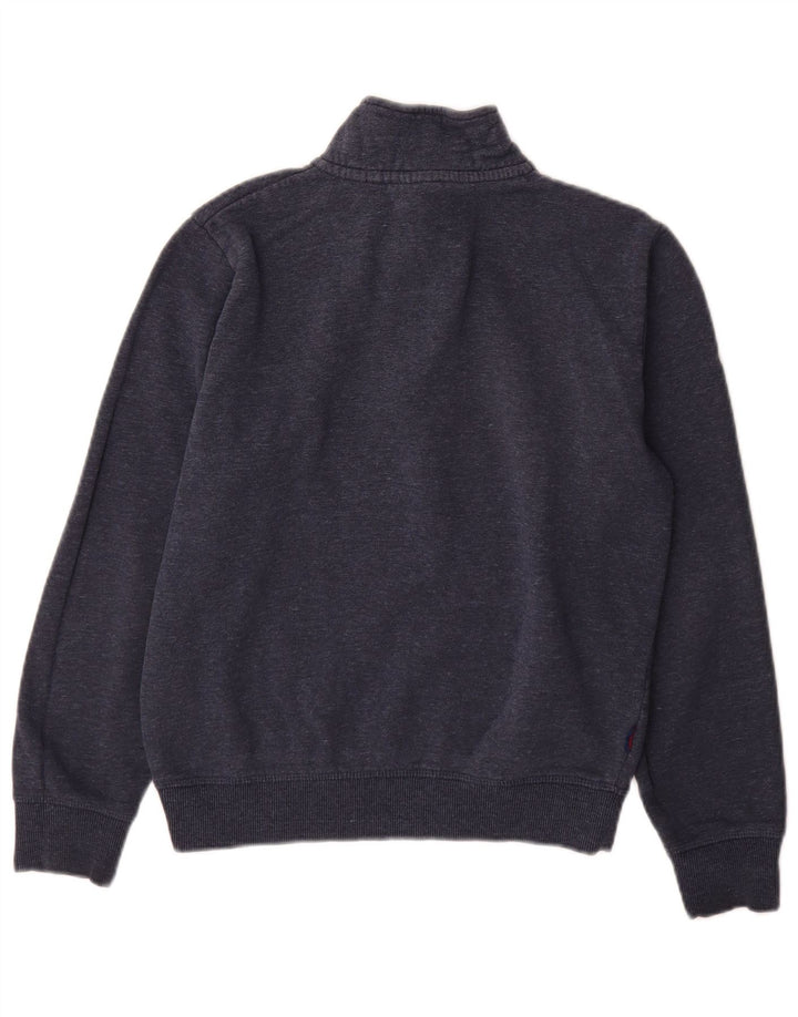 Superdry Mens Zip Neck Sweatshirt Jumper Small Navy Blue Cotton