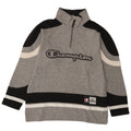 Champion Mens Graphic Zip Neck Sweatshirt Jumper Small Grey Colourblock