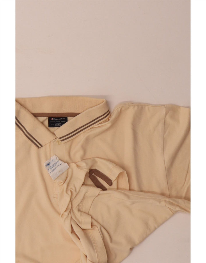 CHAMPION Mens Polo Shirt 2XL Beige Cotton