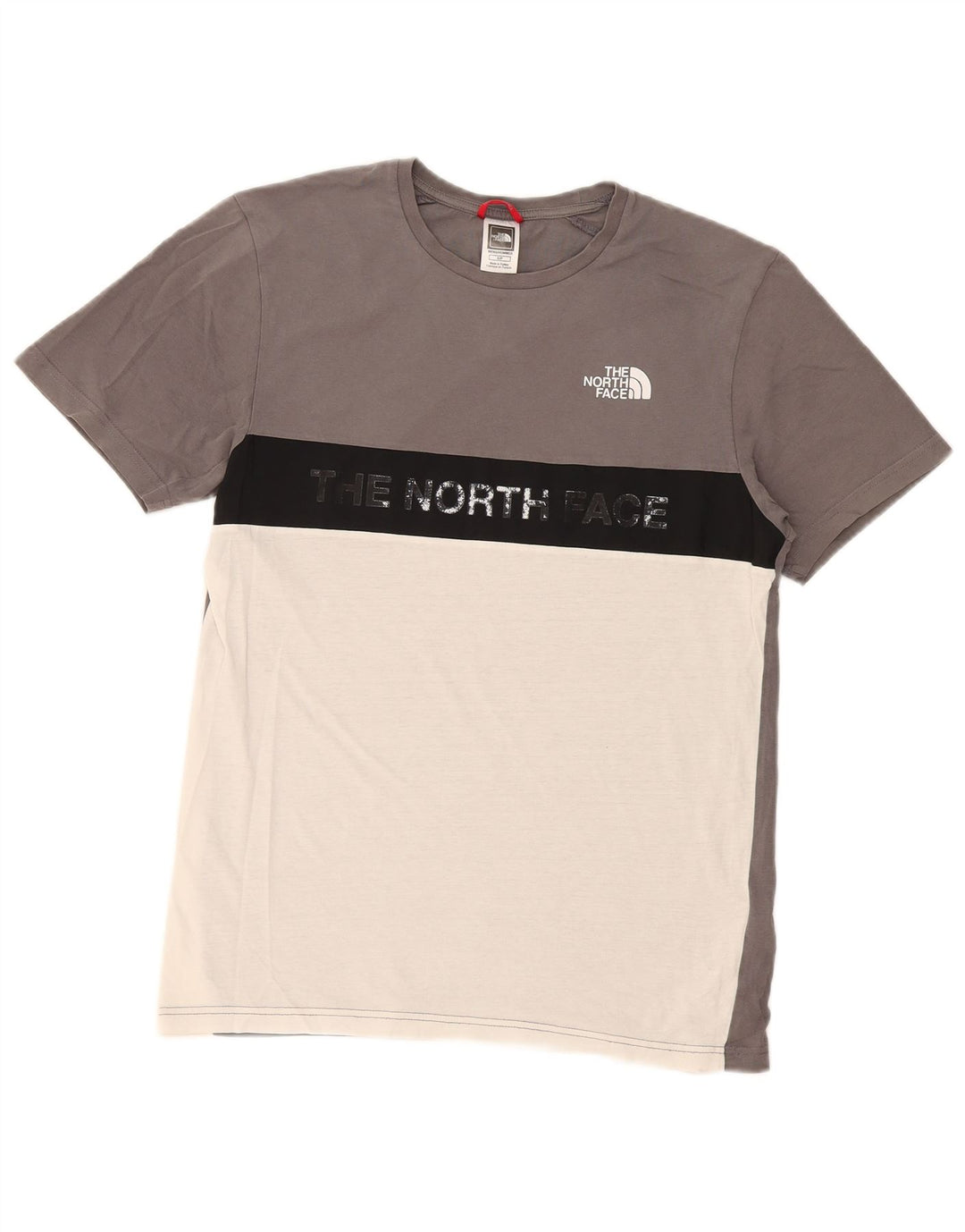 The North Face Mens Regular Graphic T-Shirt Top Small Grey Colourblock