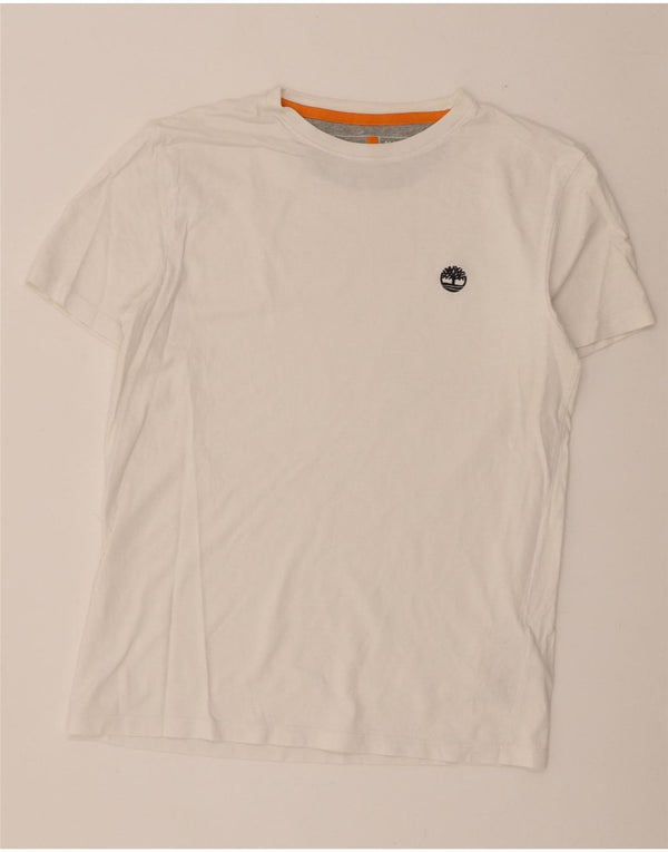 Timberland Mens Slim Fit T-Shirt Top Medium White Cotton