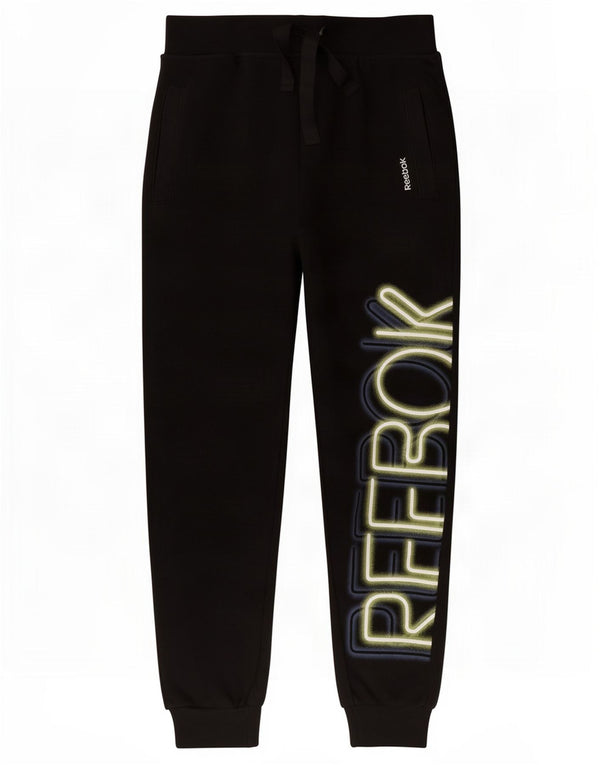 Reebok Pantalon de Survêtement Graphique Femme Joggers UK 4/6 XS Noir Coton