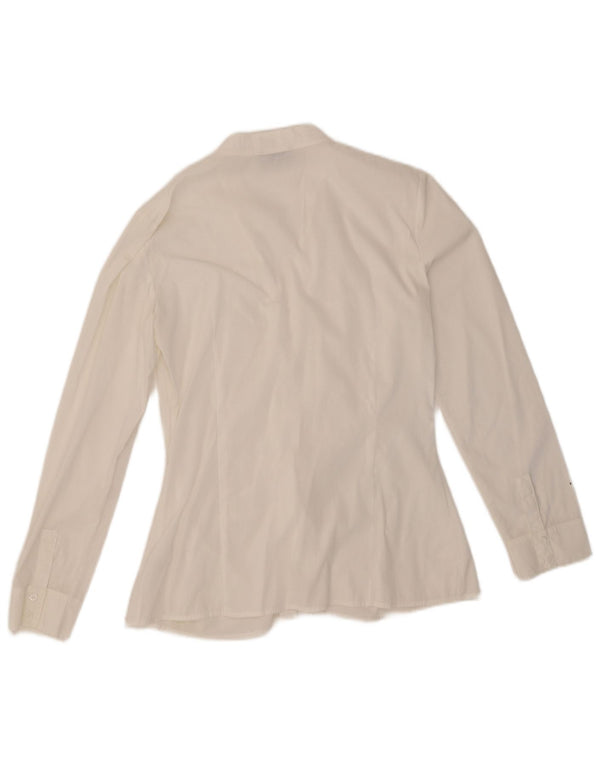 Max&Co. Camicetta da donna con volant sul davanti, taglia UK 14, cotone bianco medio