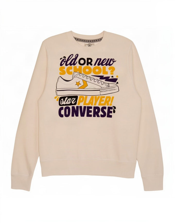 Converse grafisk sweatshirt til mænd Medium hvid bomuld