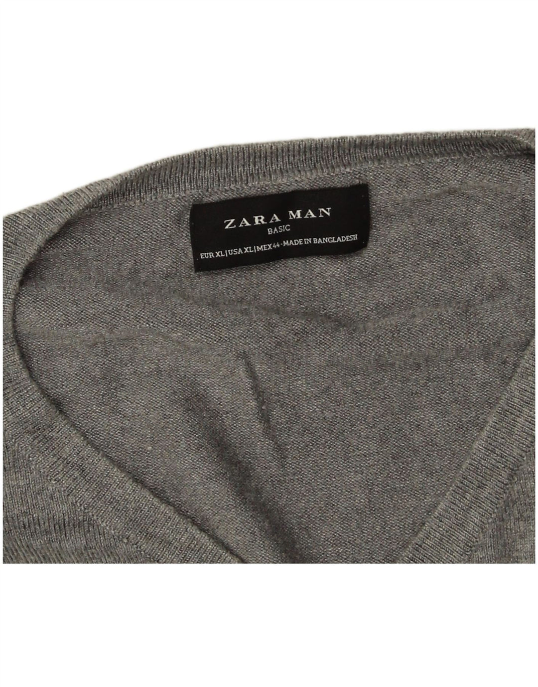 Zara Herren V-Ausschnitt Pullover Pullover XL Grau