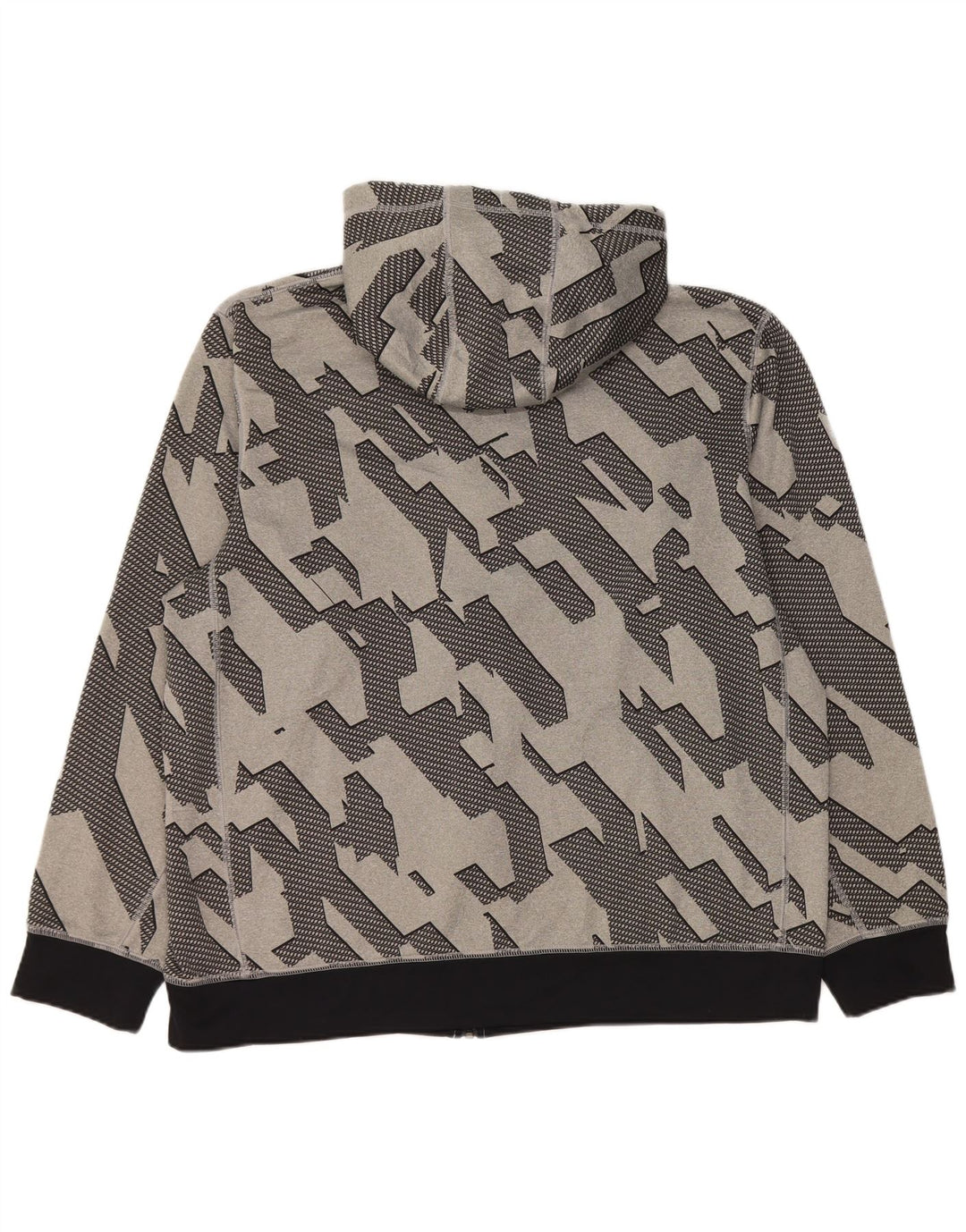 Nike Herre Dri Fit Hættetrøje med lynlås XL Grå Geometrisk Polyester