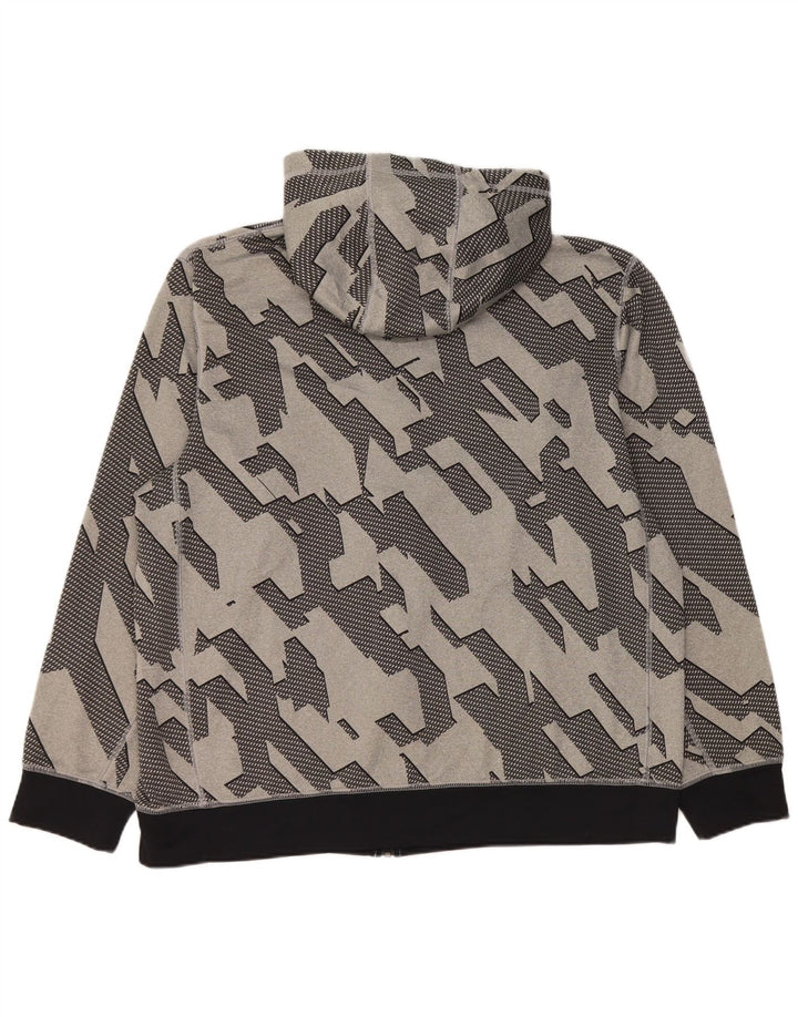 Nike Herre Dri Fit Hættetrøje med lynlås XL Grå Geometrisk Polyester