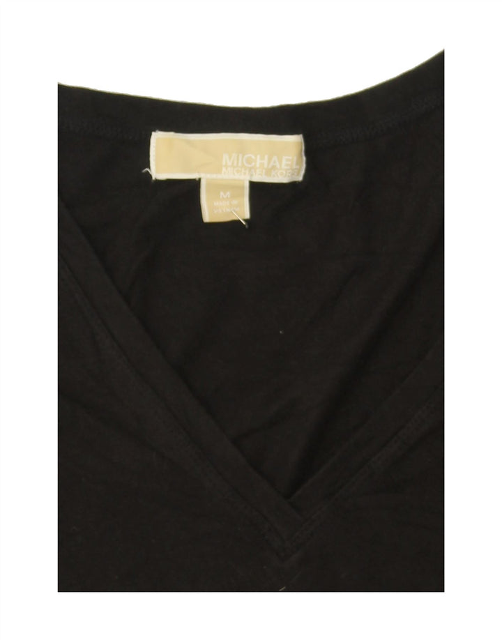 MICHAEL KORS Womens T-Shirt Top UK 14 Medium Black Cotton Vintage Michael Kors and Second-Hand Michael Kors from Messina Hembry 