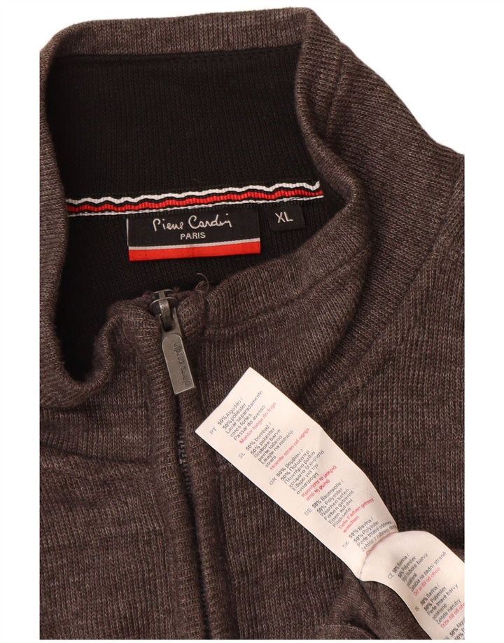 Pierre Cardin Mens Cardigan Sweater XL Grey Cotton