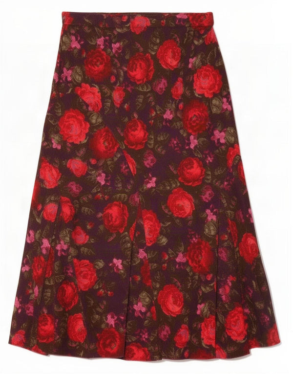 Marks & Spencer Γυναικεία κοτλέ φούστα UK 12 Medium W32 Purple Floral