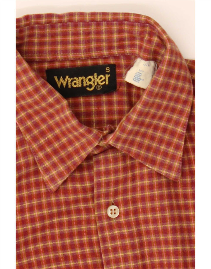 Wrangler Mens Flannel Shirt Small Red Check Cotton