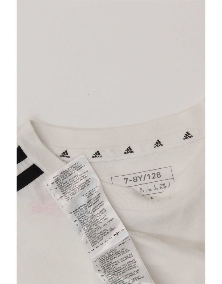 Adidas Boys T-Shirt Top 7-8 Years White Cotton