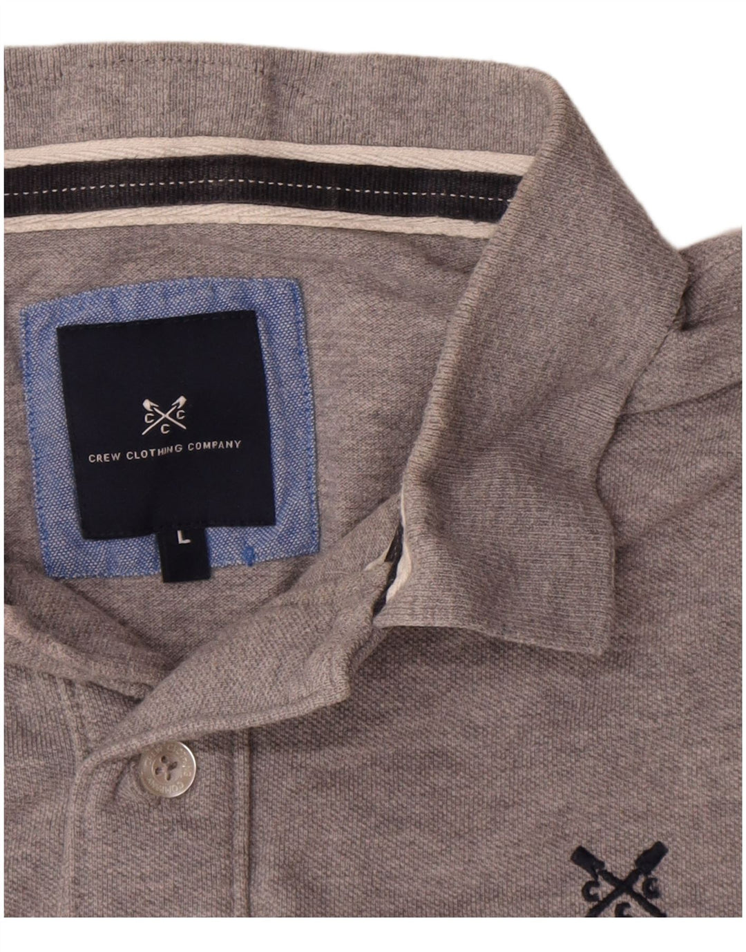 Crew Clothing Mens Polo Shirt Large Grey Cotton