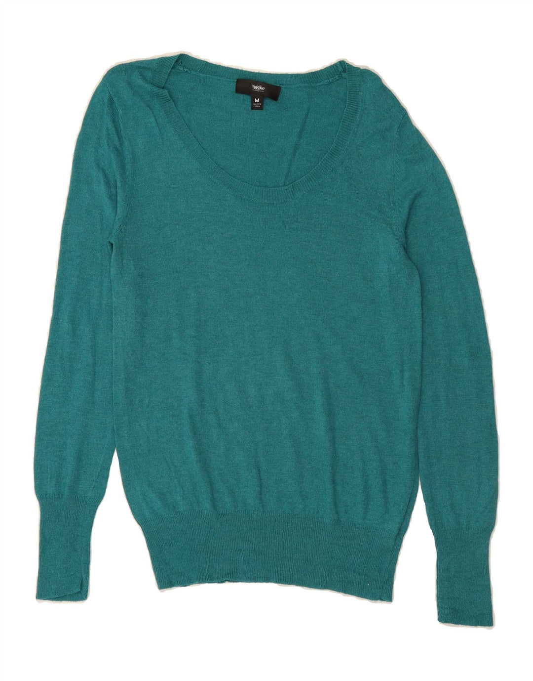 MOSSIMO Womens Boat Neck Jumper Sweater UK 12 Medium Green Nylon Vintage Mossimo and Second-Hand Mossimo from Messina Hembry 