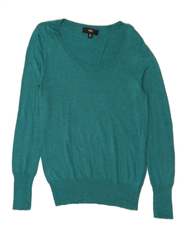 MOSSIMO Womens Boat Neck Jumper Sweater UK 12 Medium Green Nylon Vintage Mossimo and Second-Hand Mossimo from Messina Hembry 