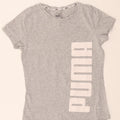 PUMA Womens Graphic T-Shirt Top UK 10 Small Grey Vintage Puma and Second-Hand Puma from Messina Hembry 