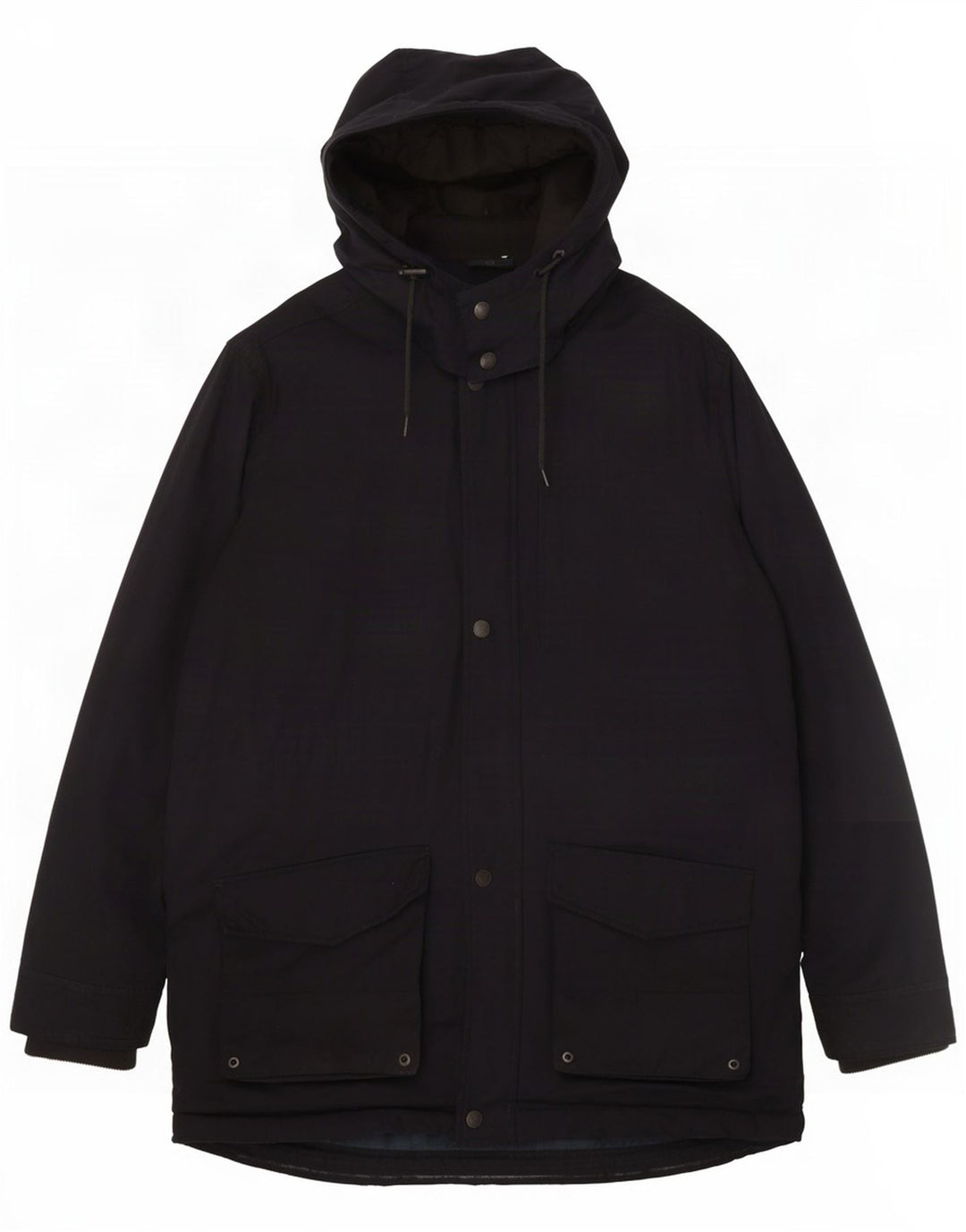 Crew Clothing Mens Hooded Parka Jacket UK 40 Large Navy Blue Polyester