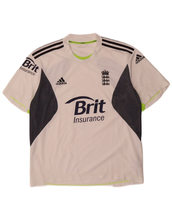 T-shirt grafica Adidas Climacool da uomo UK 42/44 Large White Colourblock