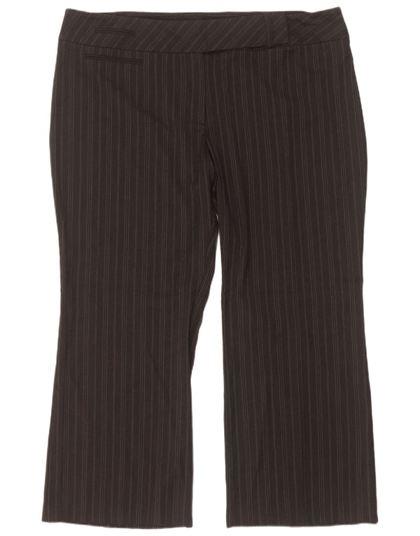 Pantaloni da abito da donna Marks & Spencer UK 20 2XL W44 L28 Grigio a righe