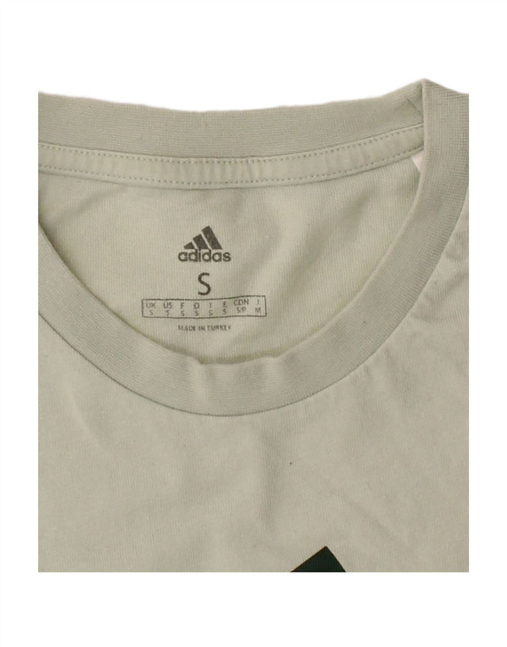 ADIDAS Mens Graphic T-Shirt Top Small Grey Cotton