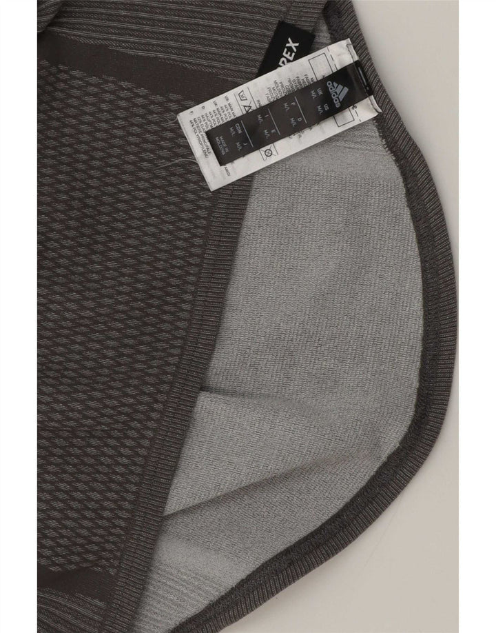 Top Adidas Terrex Graphic da uomo a maniche lunghe in poliestere geometrico grigio medio