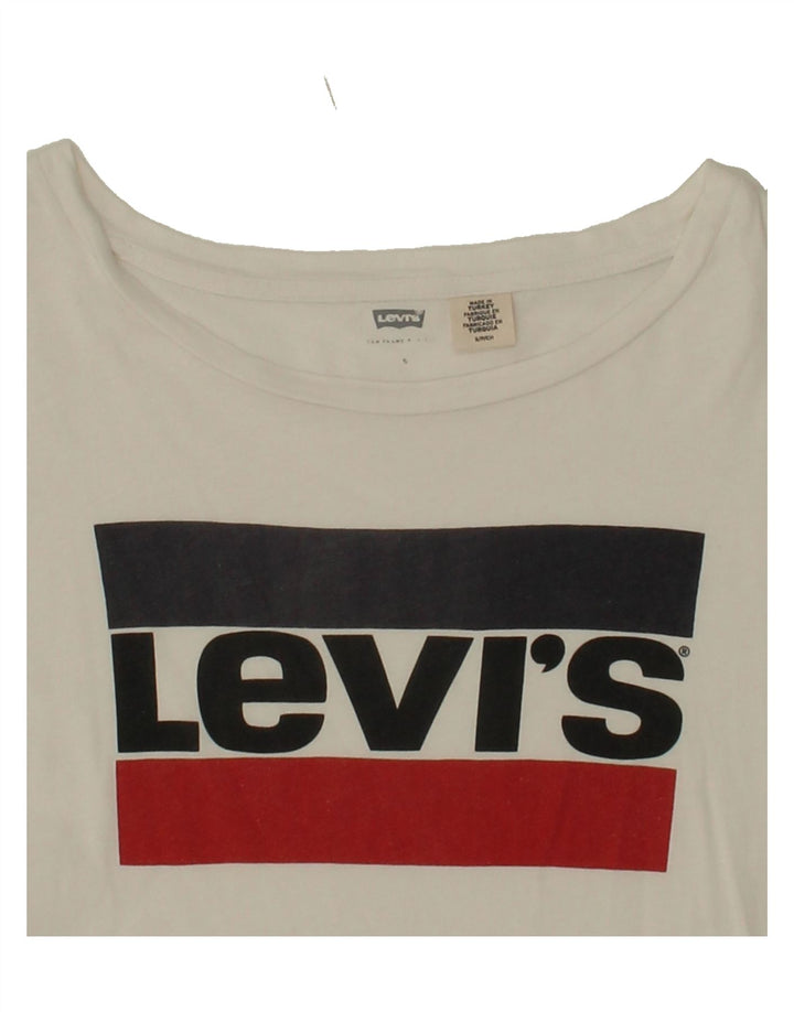 LEVI'S Mens Graphic T-Shirt Top Small White Cotton Vintage Levi's and Second-Hand Levi's from Messina Hembry 