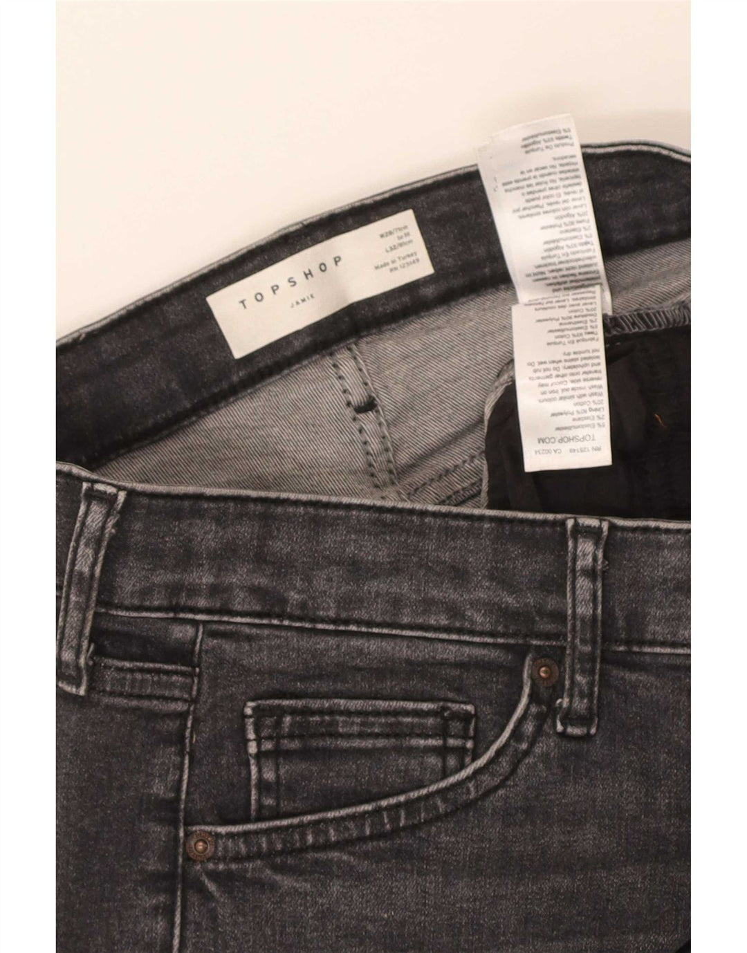 Topshop Womens Jamie Skinny Jeans  W28 L27 Grey Polyester