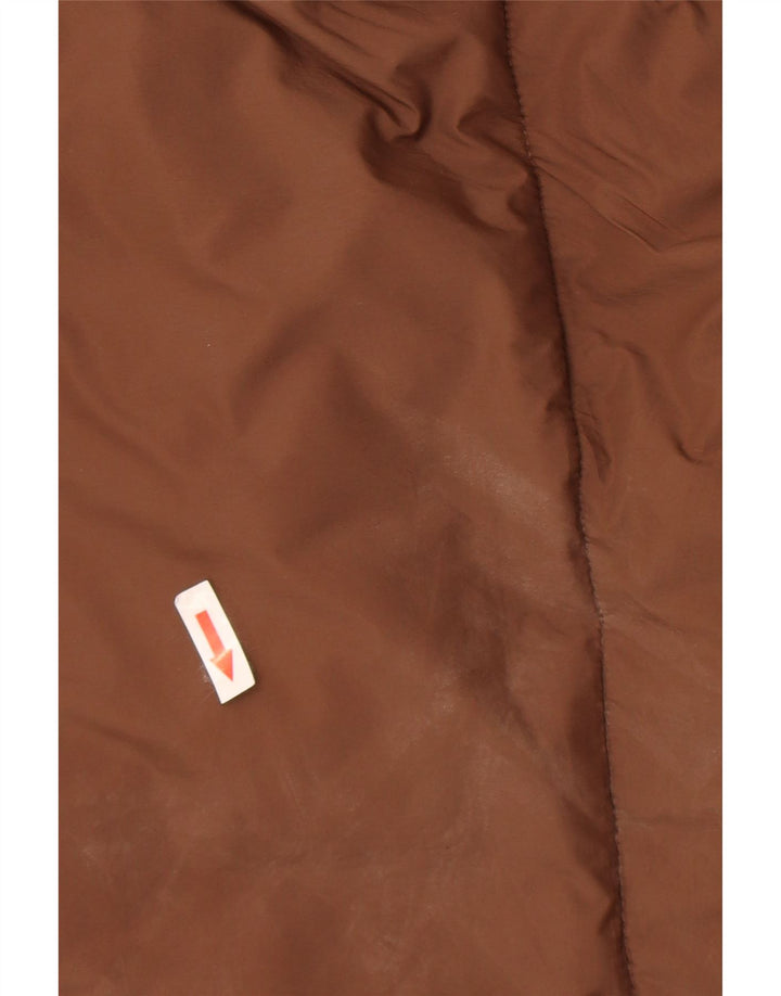 Zara Damen Übergroßer gepolsterter Mantel UK 10 Kleines braunes Nylon