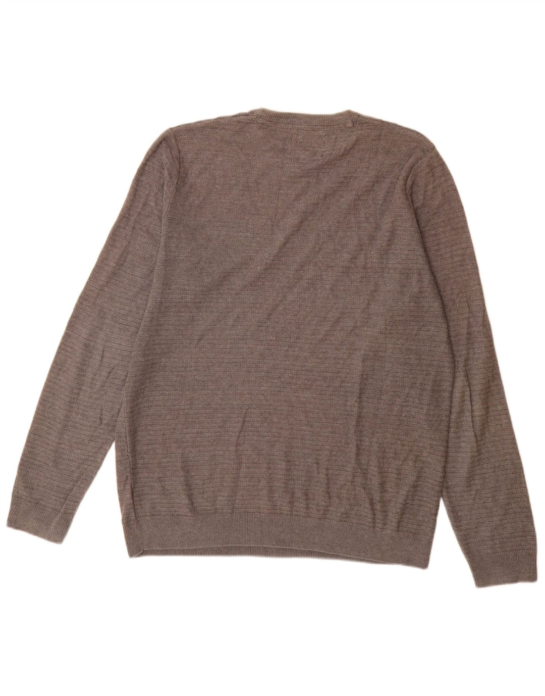 Marks & Spencer Herren-Pullover mit Rundhalsausschnitt, mittelgraue Baumwolle