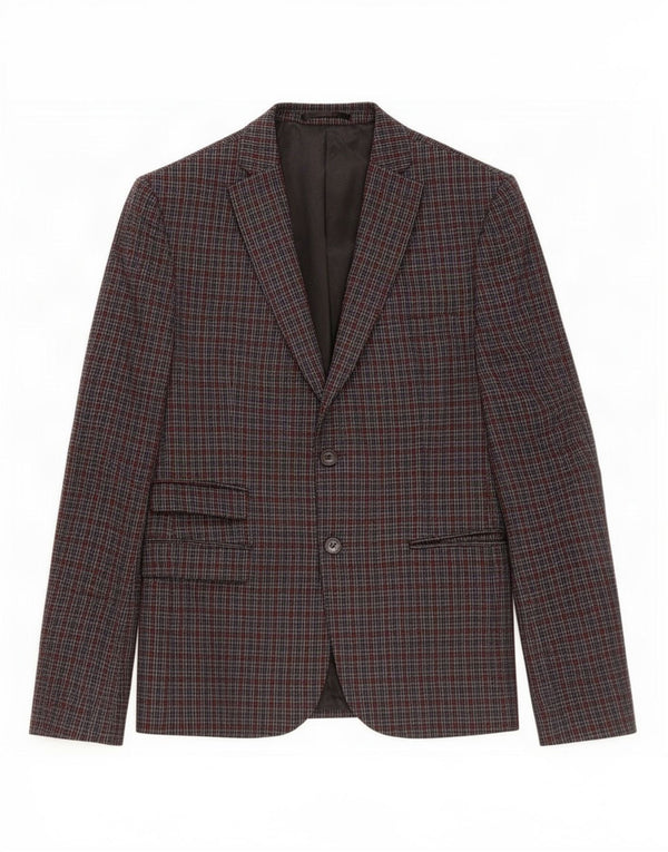 Berna Mens 2 Button Blazer Jacket UK 38 Medium Grey Check