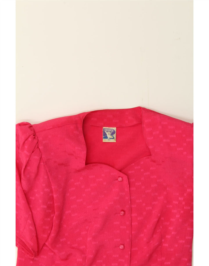 YESSICA Womens Abstract Pattern Blazer Jacket EU 40 Medium Pink Vintage Yessica and Second-Hand Yessica from Messina Hembry 