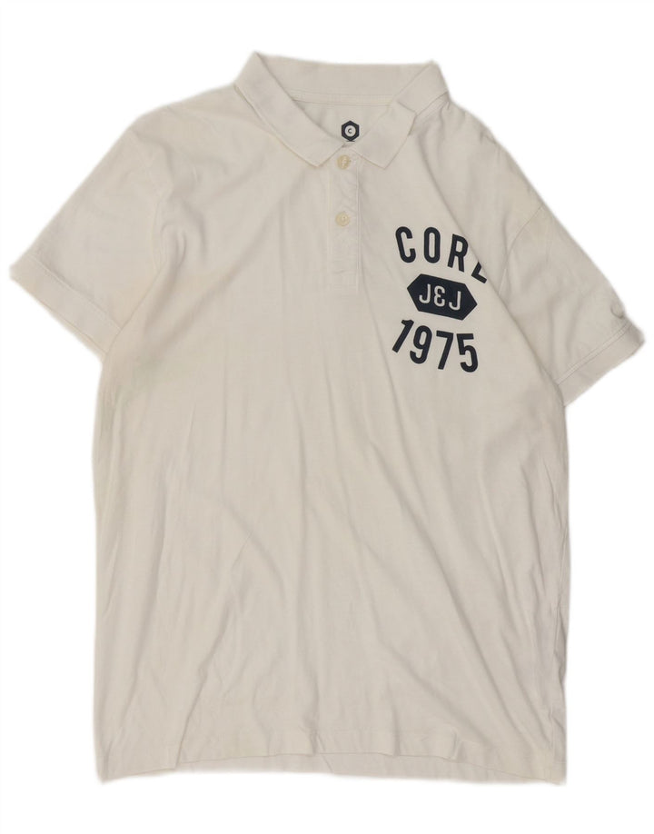JACK & JONES Polo da uomo Core Graphic in cotone bianco medio