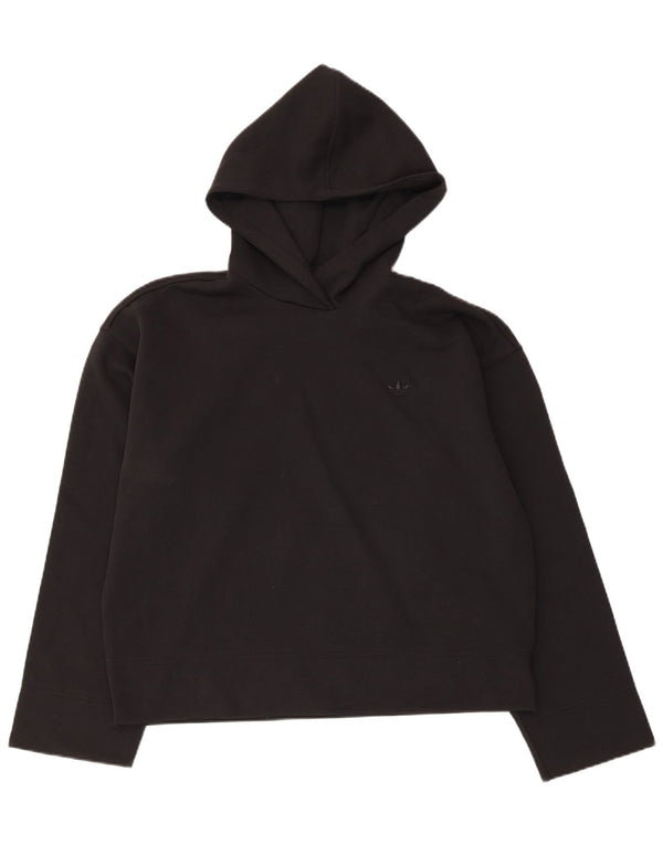 Adidas Womens Loose Fit Hoodie Jumper UK 12/14 Medium Black Cotton