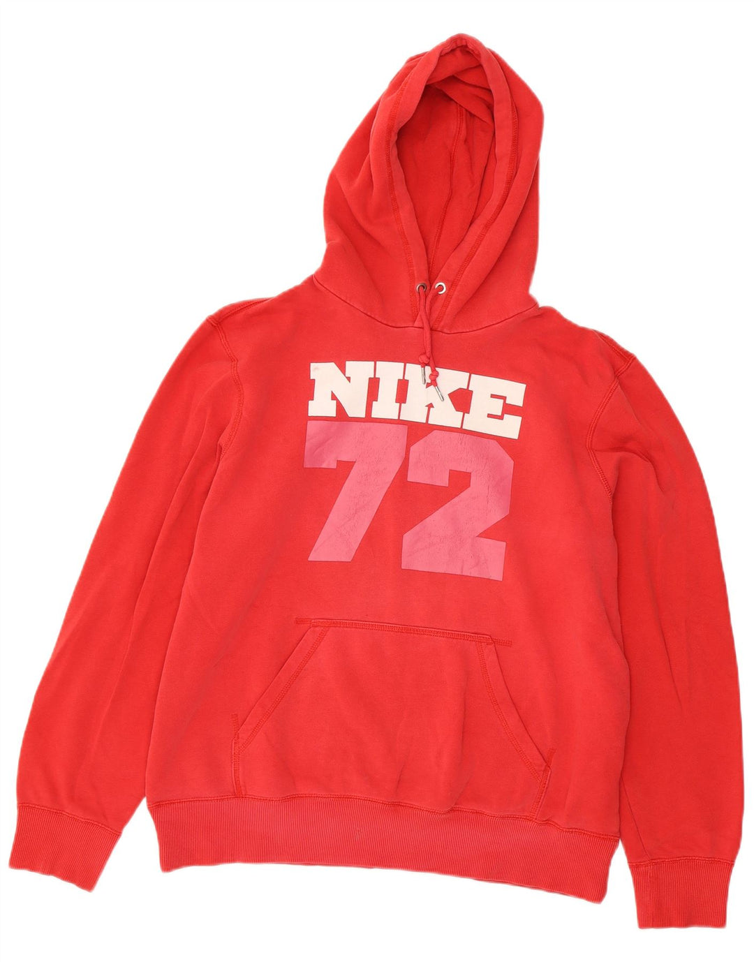 Nike Mens Graphic Hoodie Jumper Large Red Cotton