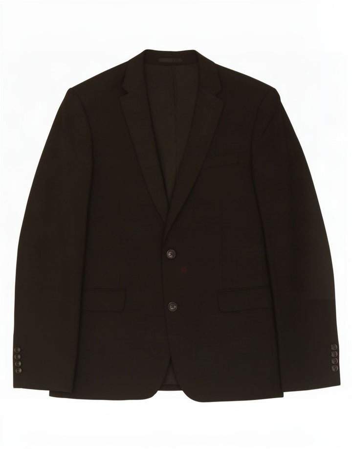 Giacca blazer da uomo a 2 bottoni John Lewis UK 40 grande poliestere nero