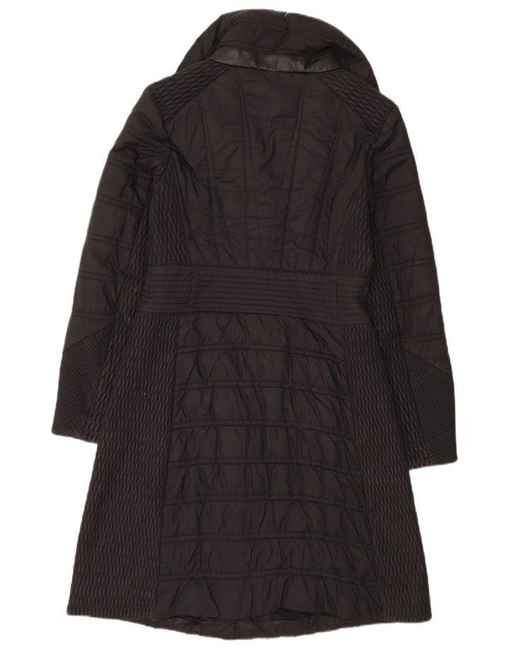 Karen Millen Herre polstret frakke UK 10 Lille sort polyamid