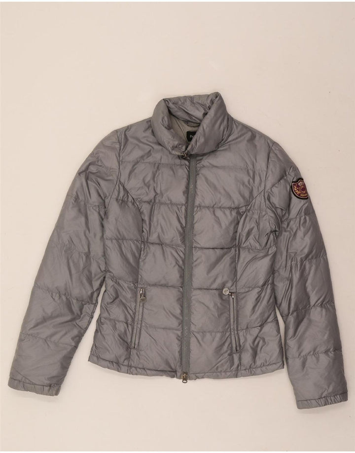 PATRIZIA PEPE Womens Padded Jacket IT 42 Medium Silver Nylon Vintage Patrizia Pepe and Second-Hand Patrizia Pepe from Messina Hembry 