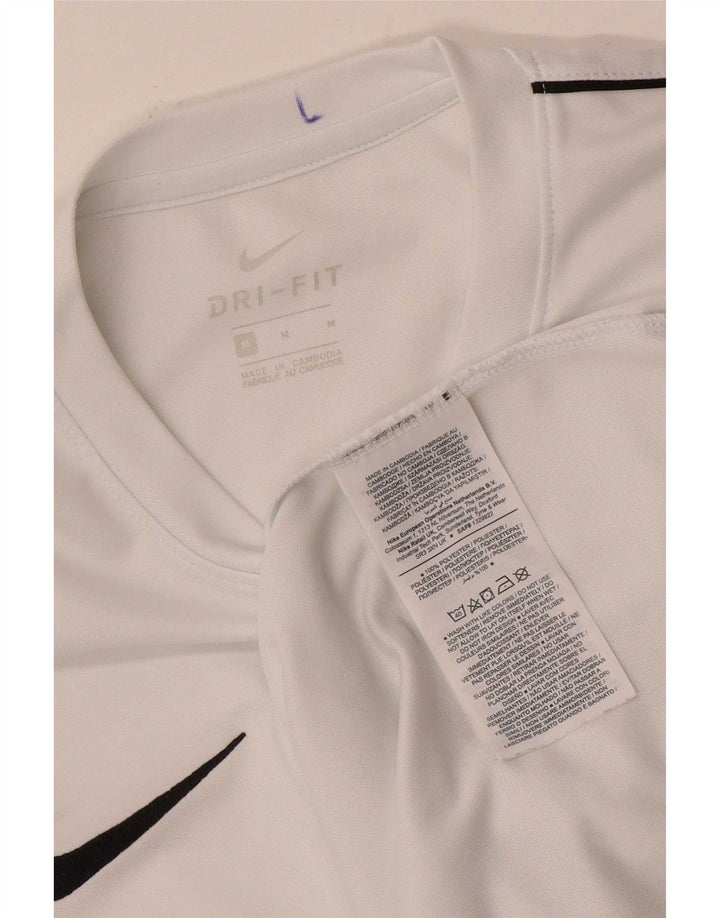 Nike Mens Dri Fit T-Shirt Top Medium White Polyester