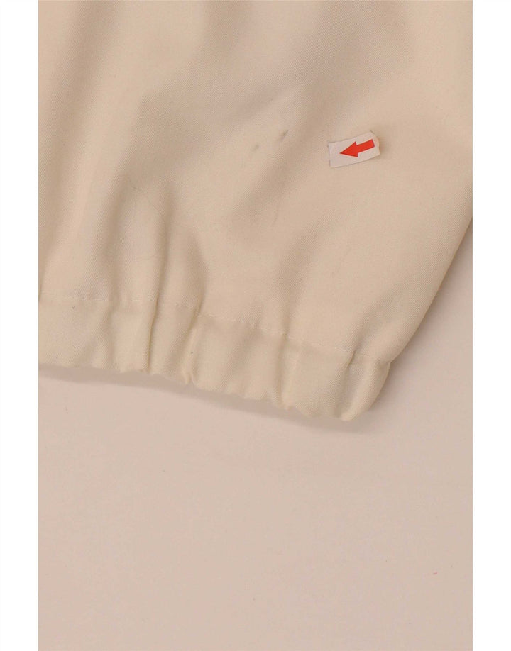 Vintage Womens Bomber Jacket IT 46 Large White Colourblock Polyester