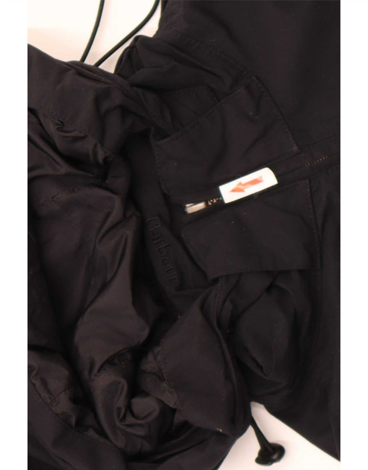 Barbour Womens Hooded Rain Jacket UK 14 Large Black Cotton