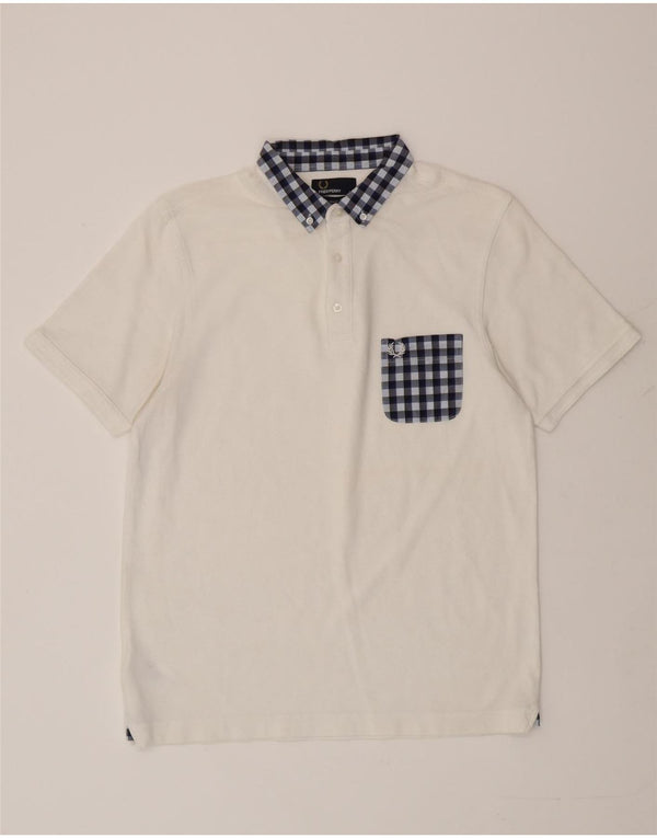 Velika bijela pamučna muška uska ragbi polo majica Fred Perry