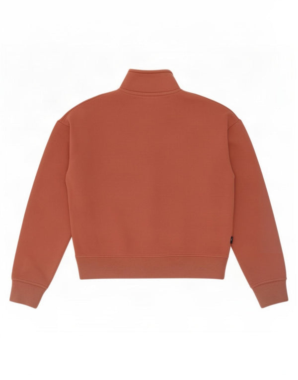 Superdry Sweat-shirt court surdimensionné à col zippé pour femme UK 8 Petit Marron