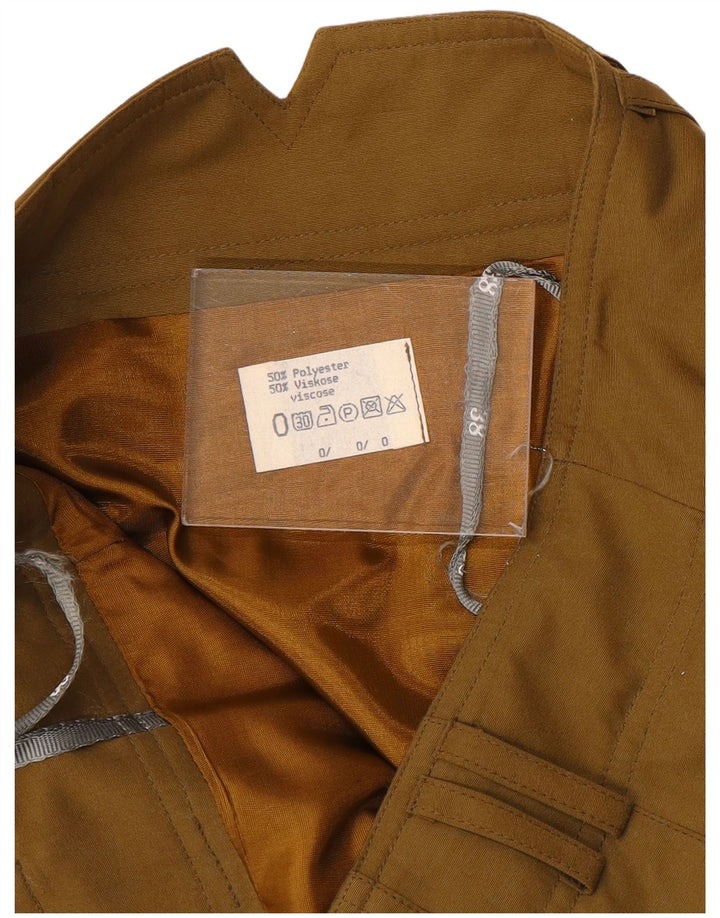 Gonna a tubino vintage da donna EU 38 media W28 poliestere kaki