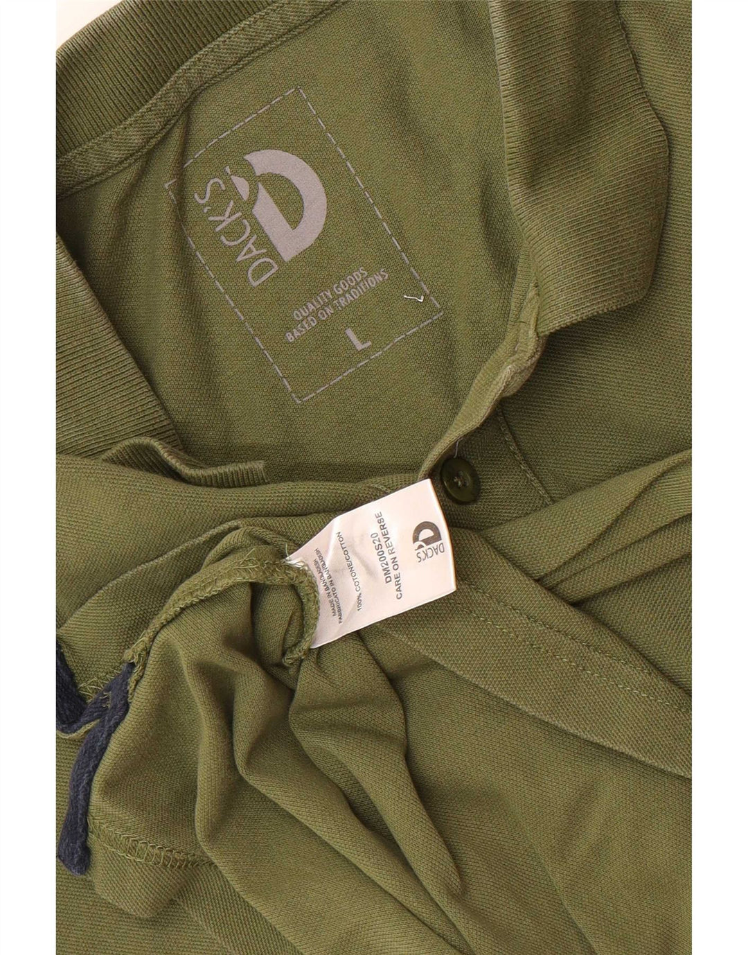 Dack's Mens Polo Shirt Large Khaki Cotton